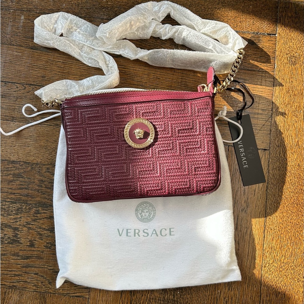 Versace Burgundy La Medusa Bag